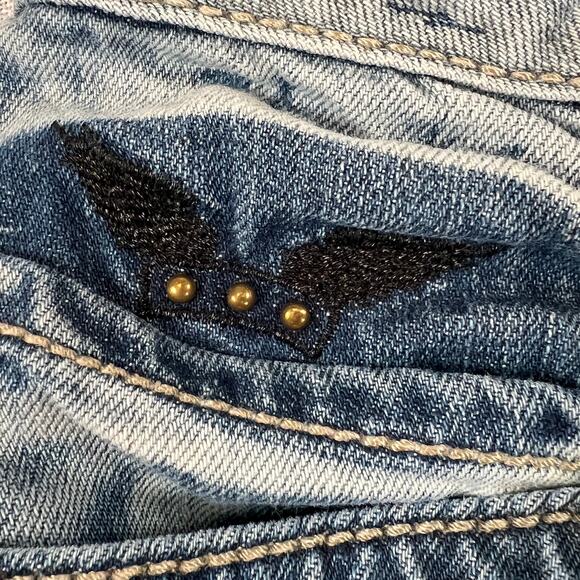 Robin's Jean Mid Rise Straight Leg Jeans Men's 33x31.5 VIP Gold Zipper Whiskered - Picture 11 of 16